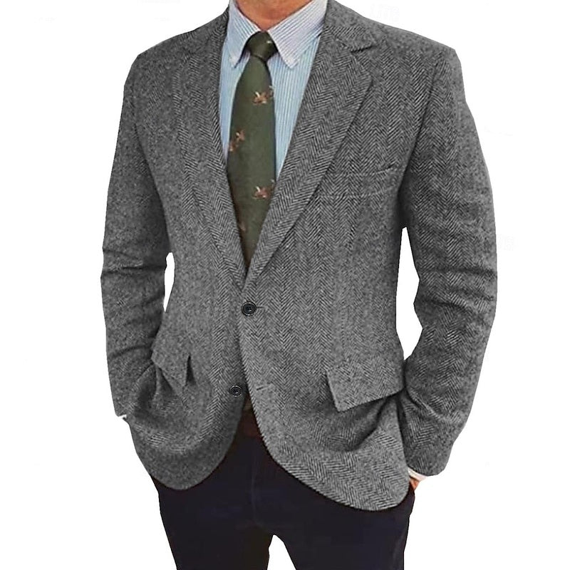 Chester | Men's Retro Single-Breasted Two-Button Blazer in Grey