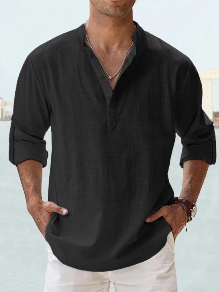 Men's button-up shirt Black