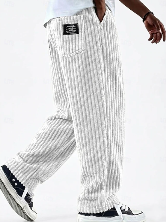 Men's corduroy trousers in White