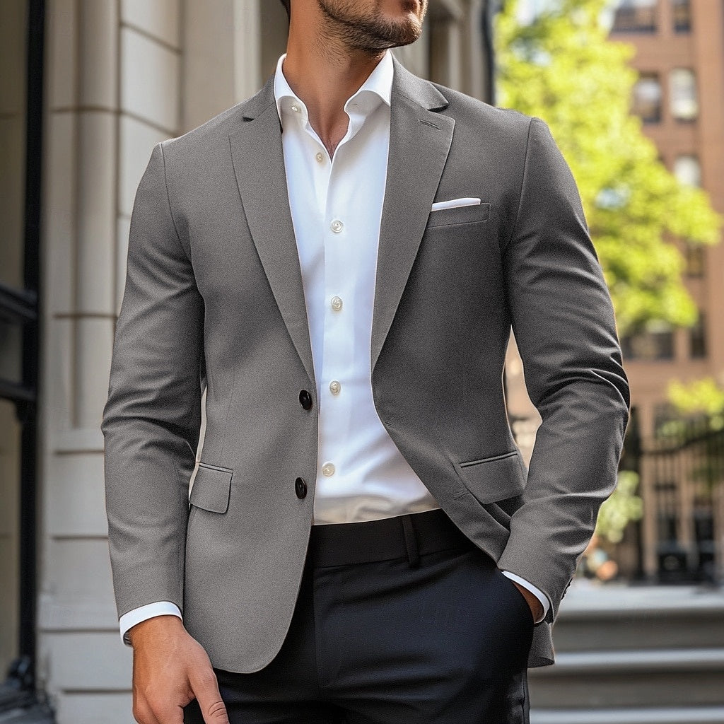 Lionel | Men's Single-Breasted Casual Jacket Light Grey