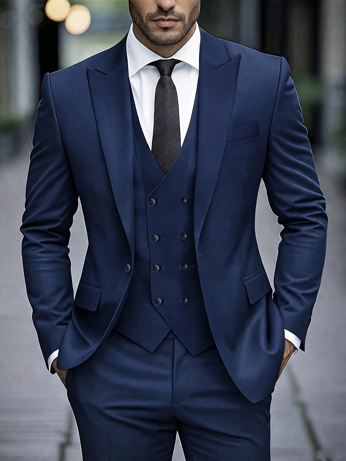Alaric three-piece set - Navy Blue