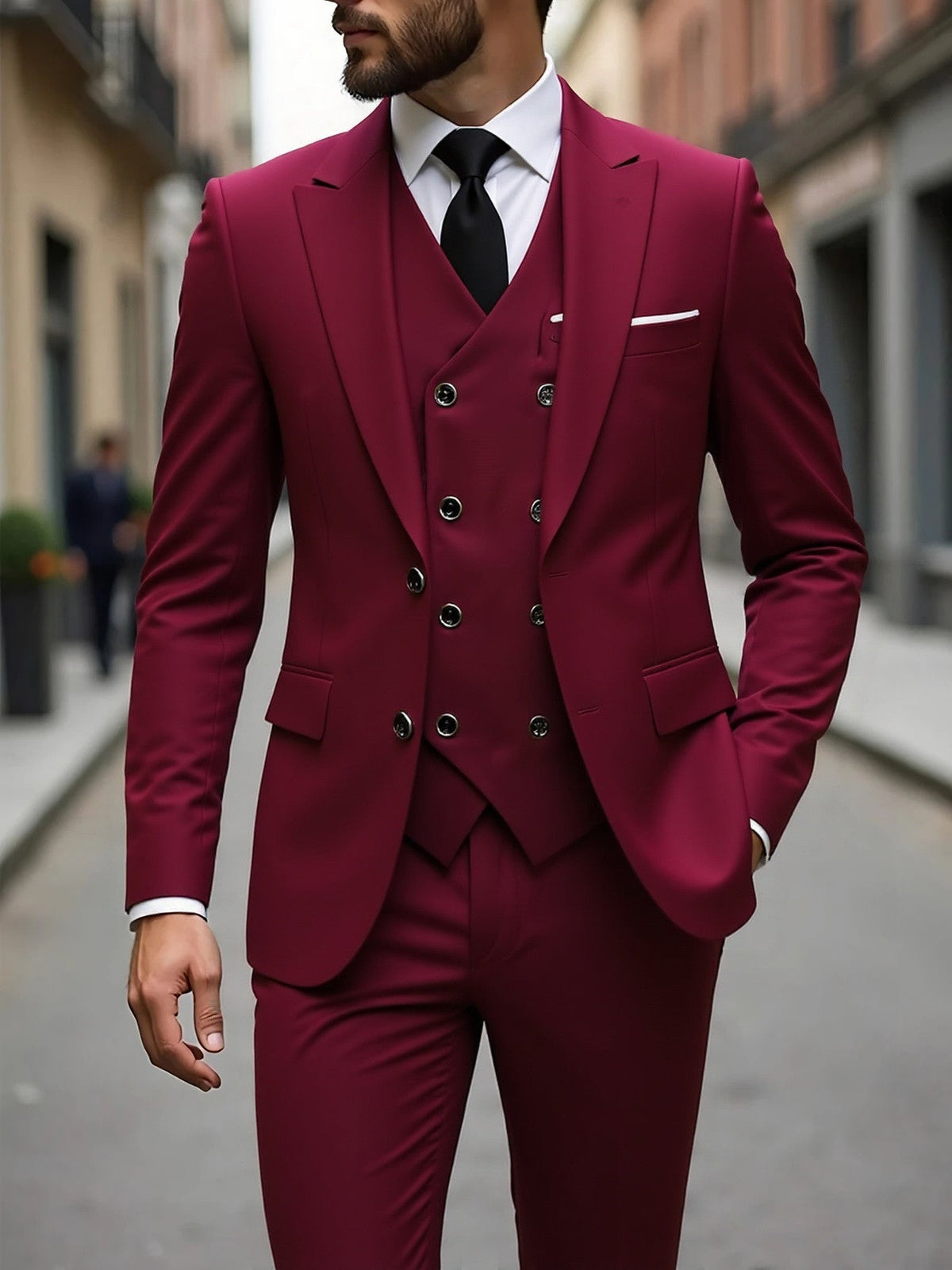Alaric three-piece set - Burgundy