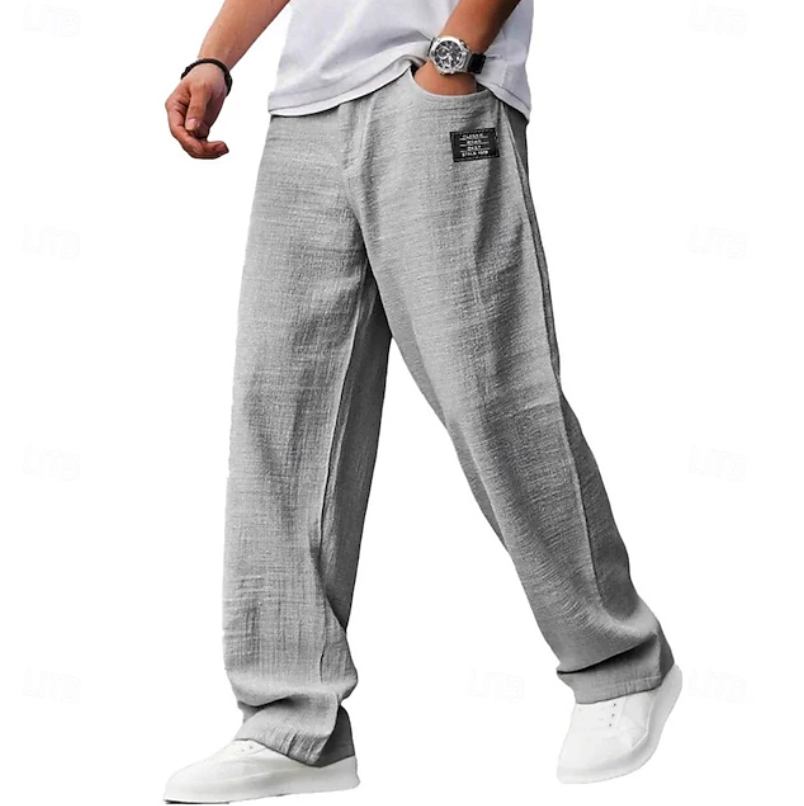 Hollis | Men's Relaxed Loose-Fit Casual Trousers Gray