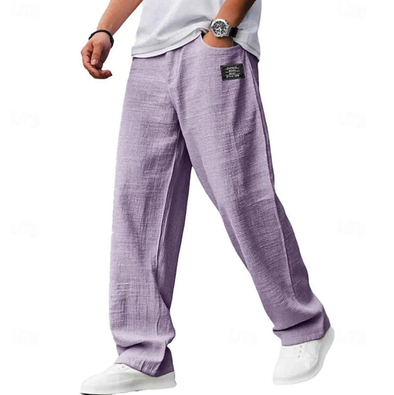 Hollis | Men's Relaxed Loose-Fit Casual Trousers Purple