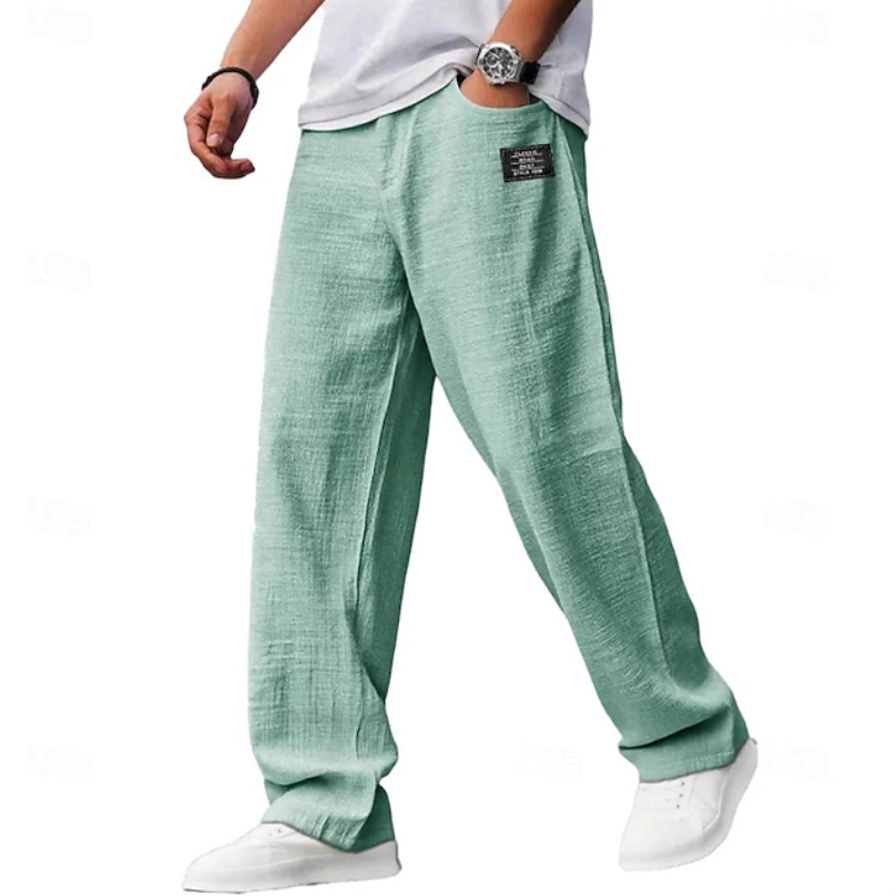 Hollis | Men's Relaxed Loose-Fit Casual Trousers Green