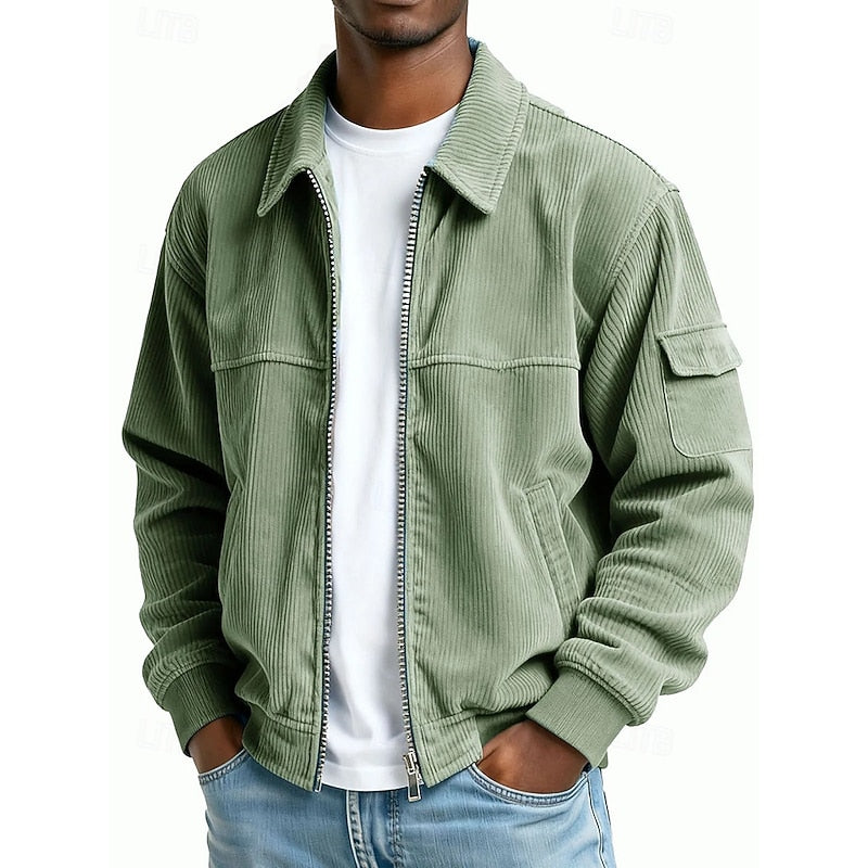Ribbed textured jacket in Light Green