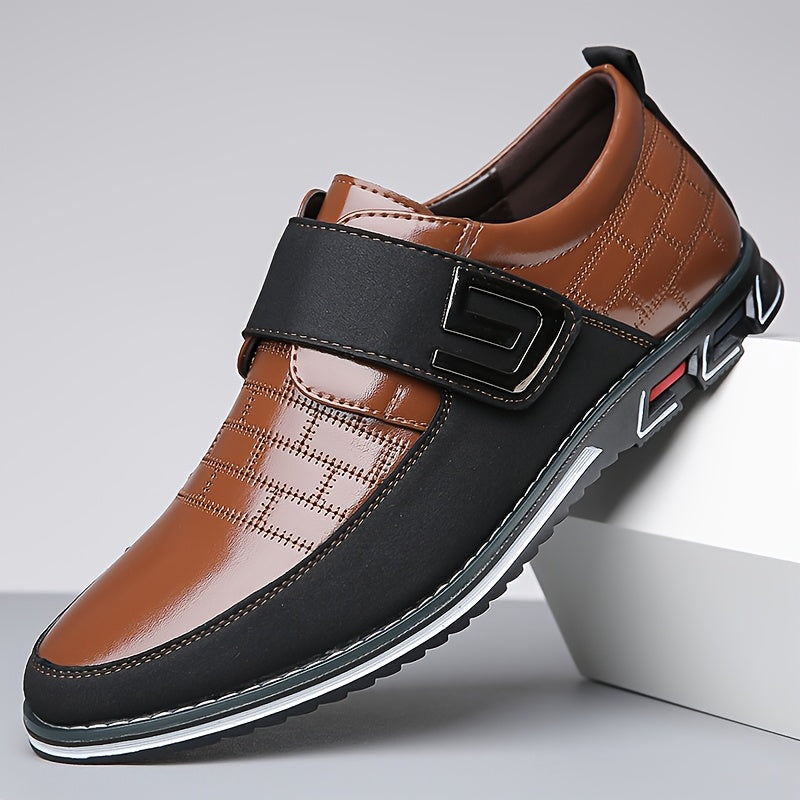 Men's smart casual shoes Brown Hook and loop fastener