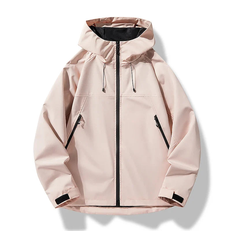 Men's Hooded Shell-Style Jacket in Pink