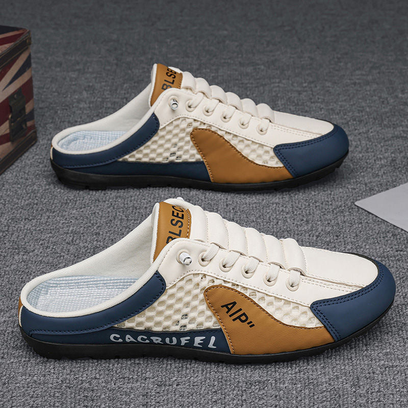 Men's Lightweight Slip-On Trainers in Beige