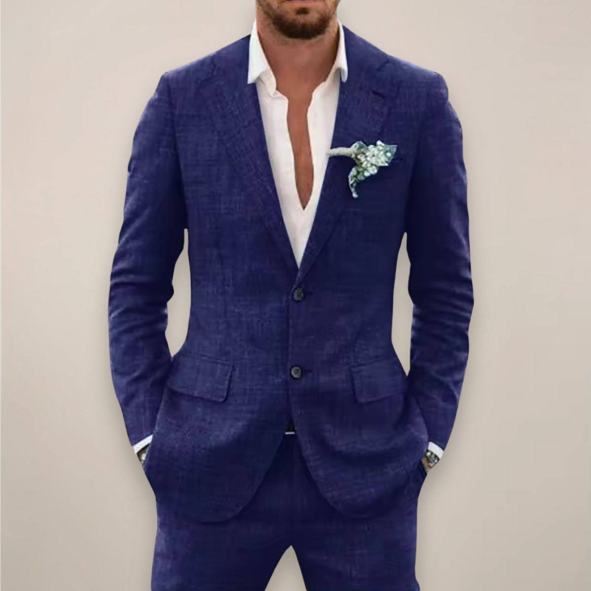 Tailored men's two-piece suit in Blue