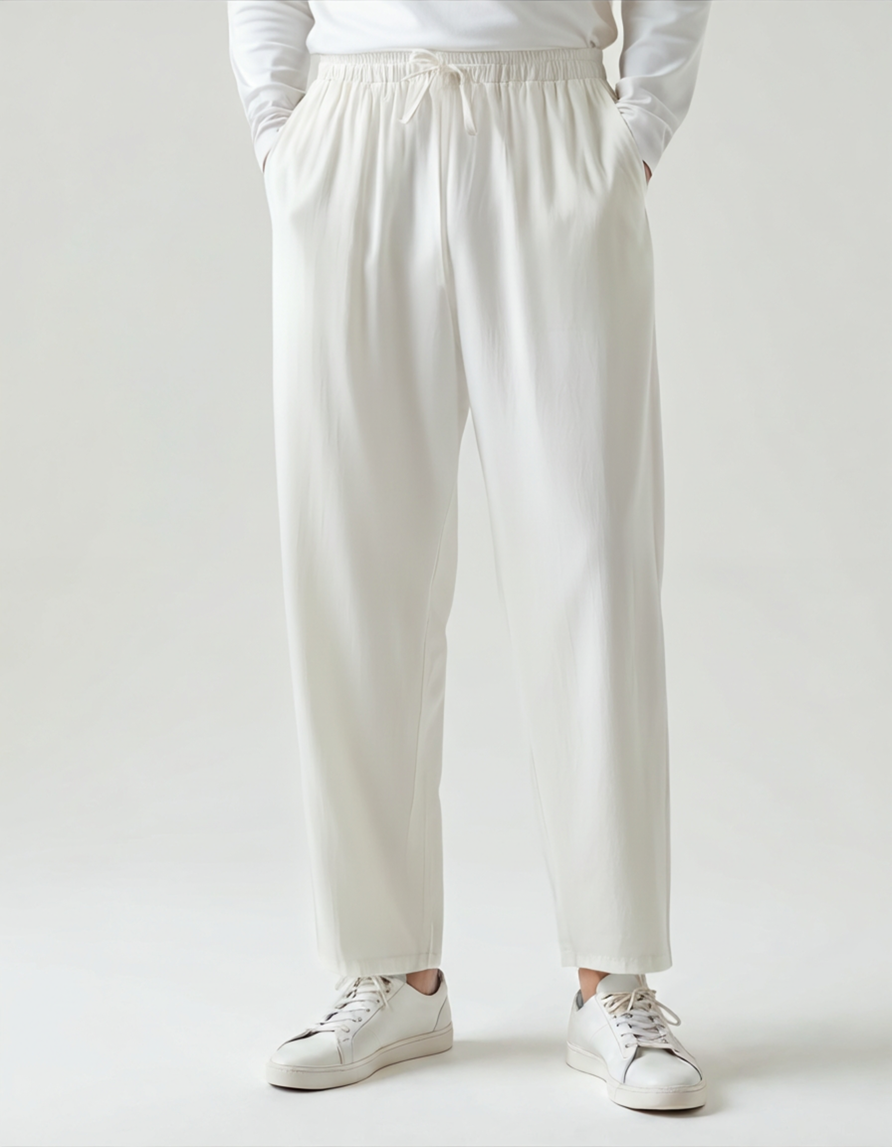 Trousers Linen Relaxed Fit Elasticated Waist